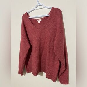 Joe Fresh V-Neck Sweater - Deep Rose